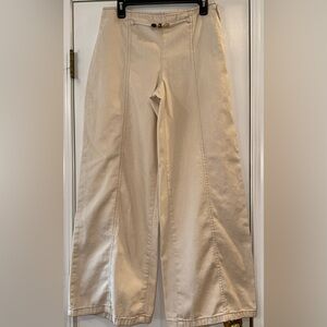 ZARA Beige Wide Leg Pants Bead accent size 28